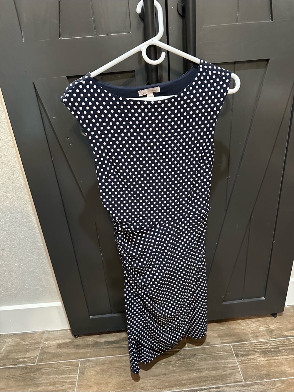 Polka Dot Sleeveless Navy Dress